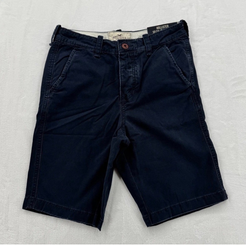 Hollister Classic Fit Shorts Mens 26 Navy Blue NWT Twill Chino 100% Cotton